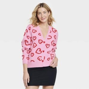 🔥NEW🔥Women's Valentine's Day Graphic Cardigan Pink Size 2XL/XXL SHIPS JAN 18
